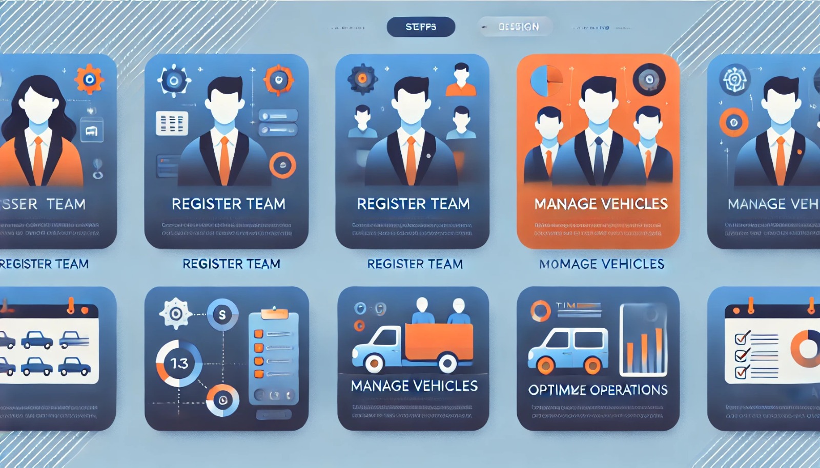 Imagem ilustrando as funcionalidades do Vago! Empresa